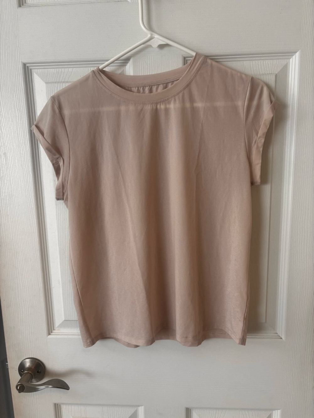 Zyia Light Cream Athletic Quarter Sleeve Tee